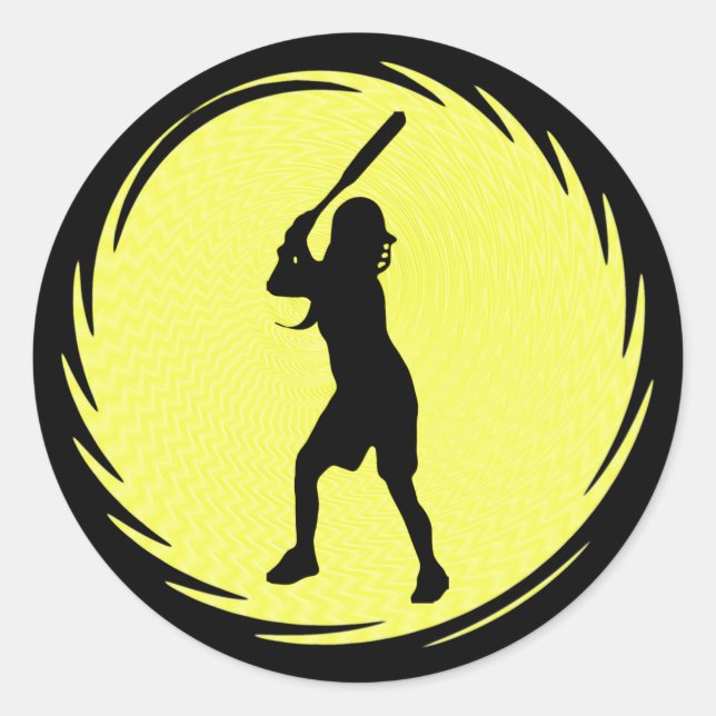 Rond Sticker Batteur Softball (Devant)