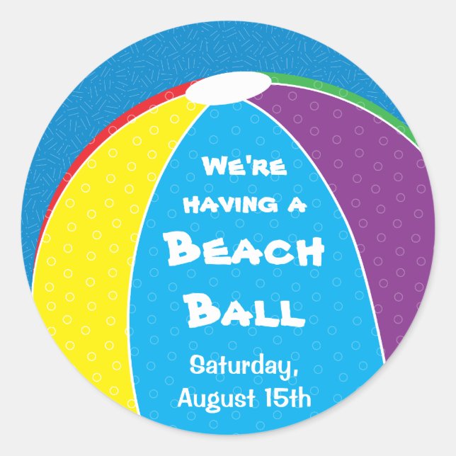 Rond Sticker Beach Ball Party (Devant)