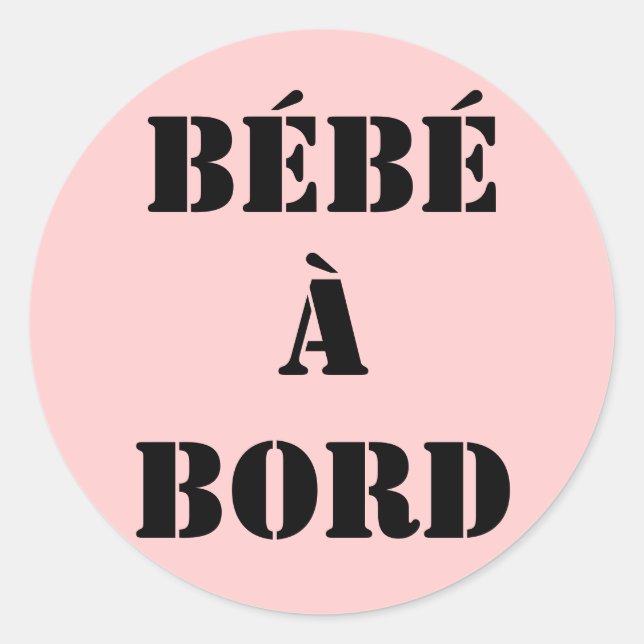 Rond sticker "bébé à bord" (Devant)