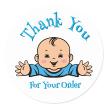 sticker bébé merci pour votre commande