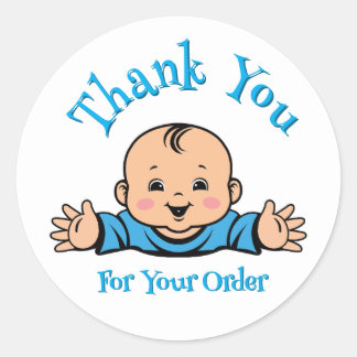 Rond sticker bébé merci pour votre commande