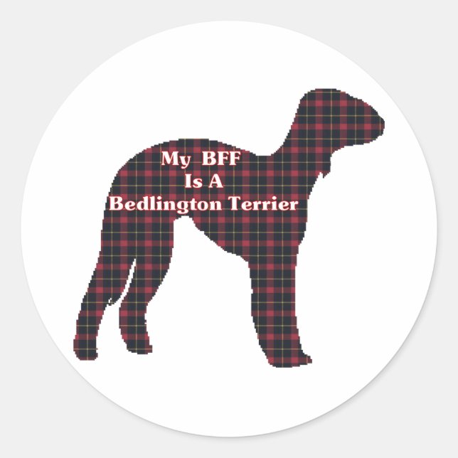 Rond Sticker Bedlington Terrier BFF (Devant)