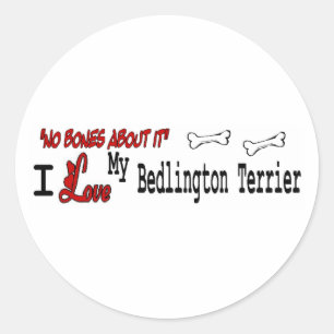 Rond Sticker Bedlington Terrier (I Love)