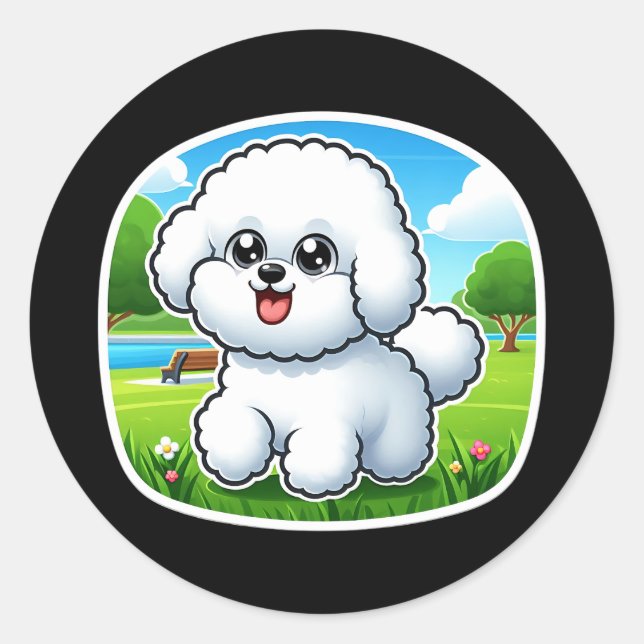 Rond Sticker Bichon Frise (Devant)