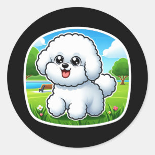 Rond Sticker Bichon Frise