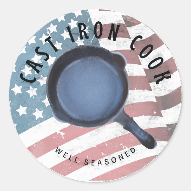 Rond Sticker Bien Sensé Cuisinier En Fer Fondu (Devant)