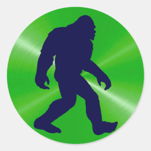 Rond Sticker Bigfoot, Lime vert et noir