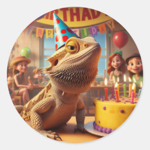 Rond Sticker Birthday Beardie