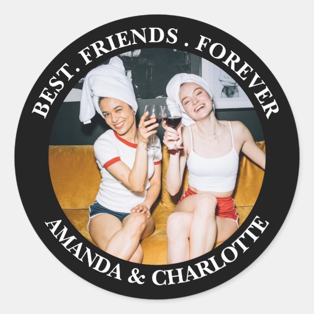 Rond Sticker Black Best Friends Forever (Devant)