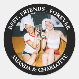 Rond Sticker Black Best Friends Forever