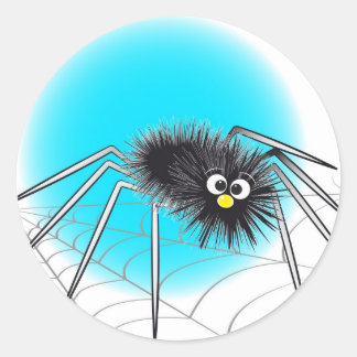 Rond Sticker Black Cartoon Spider