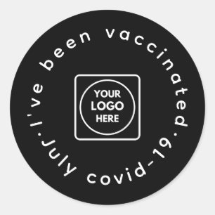 Rond Sticker Black Covid-19   Logo d'entreprise personn