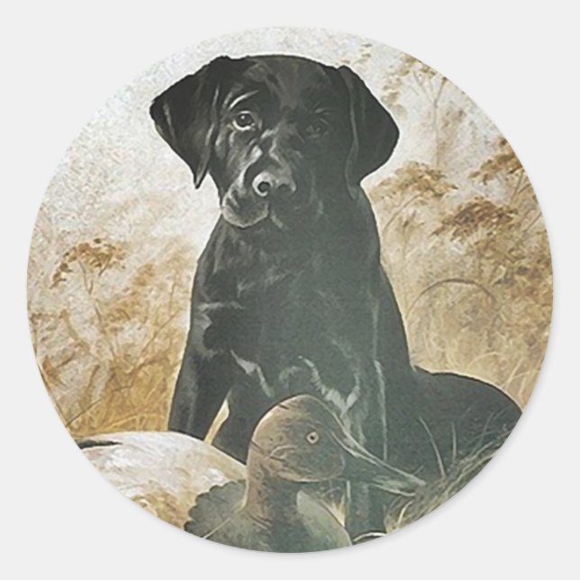 Rond STICKER Black Lab labrador récupérateur de leurre  (Devant)