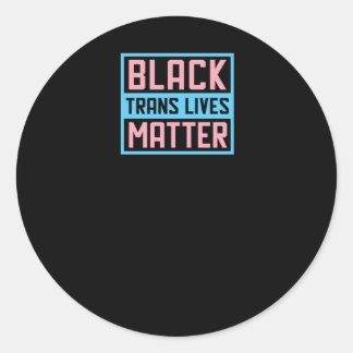 Rond Sticker Black Trans Lives