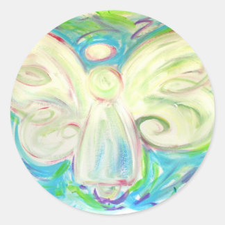 Rond Sticker blanc Angel Lumière