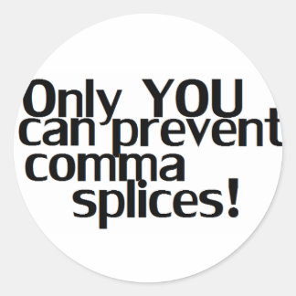 Rond Sticker blanc 'Comma Splices'