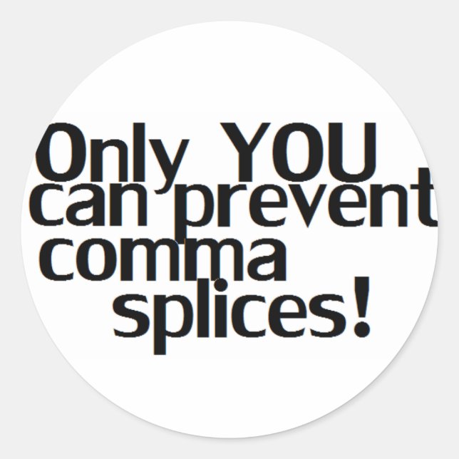 Rond Sticker blanc 'Comma Splices' (Devant)