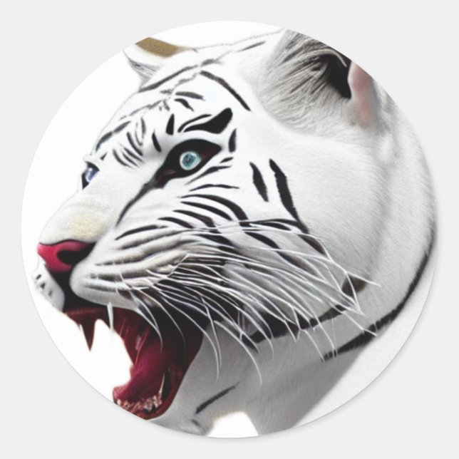 Rond Sticker blanc Tiger Classic Round (Devant)