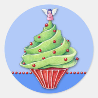 Rond Sticker bleu2 pour le gâteau de Noël