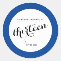 Sticker bleu 13ème Anniversaire Classic Round