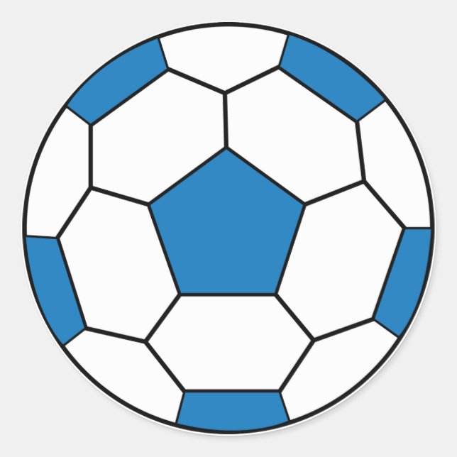 Rond Sticker bleu balle de football (Devant)