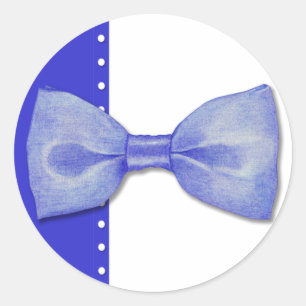 Rond Sticker Bleu Bowtie