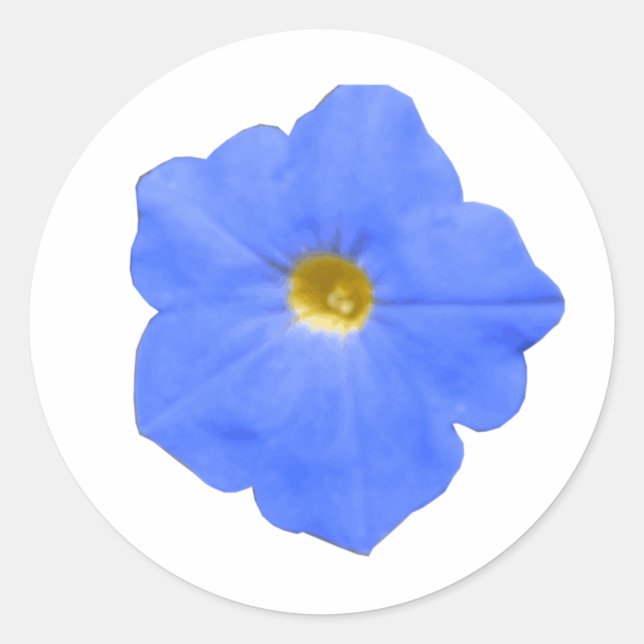 Rond Sticker bleu et jaune Petunia (Devant)