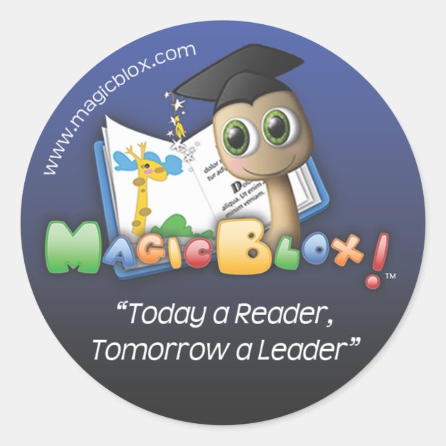 Rond Sticker bleu MagicBlox 2" (Devant)