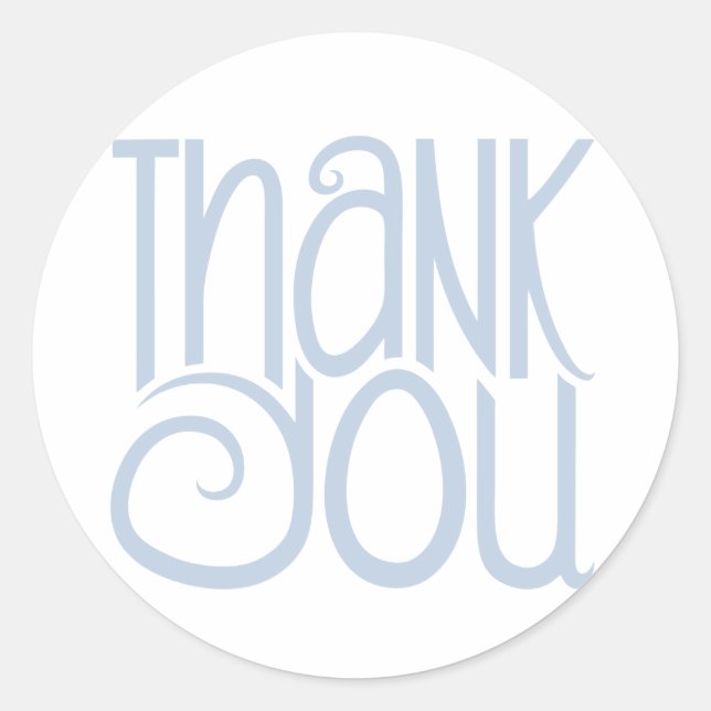 Rond Sticker bleu Merci (Devant)