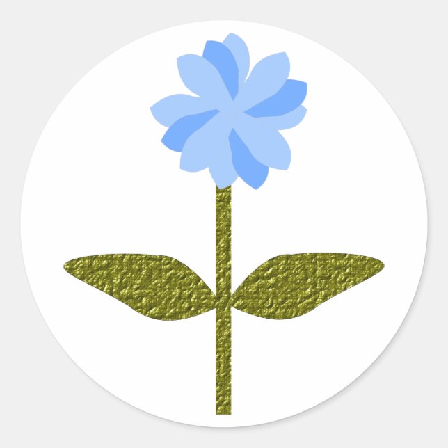 Rond Sticker bleu pâle Fleur de marguerite (Devant)