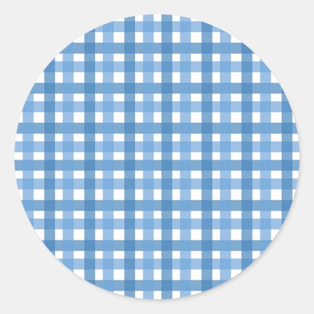 Rond Sticker bleu plaid/Sceau d'enveloppe (Devant)