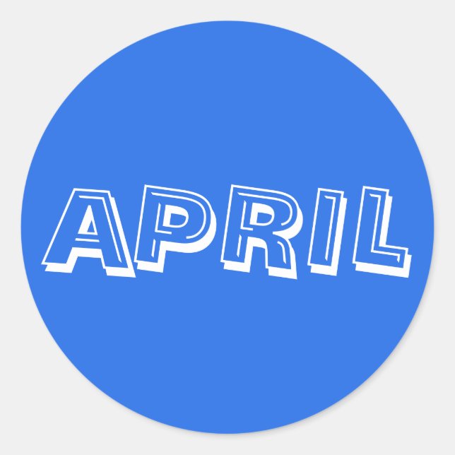 Rond Sticker bleu royal pour soupe Alphabet d'avril par (Devant)