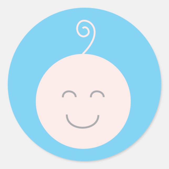 Rond Sticker Bleu Smile Baby (Devant)