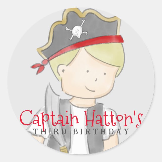 Rond Sticker Blonde Pirate Boy (Devant)