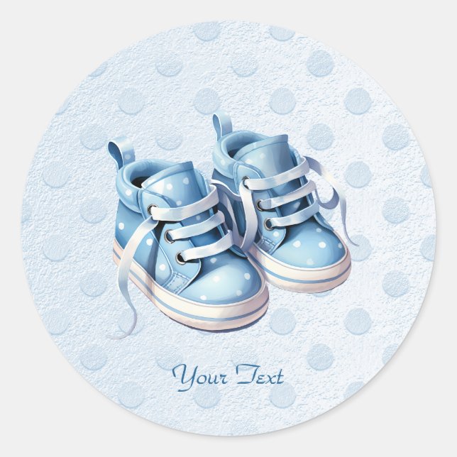 Rond Sticker Blue Baby Shoes (Devant)