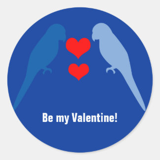 Rond Sticker Blue Birds in Love