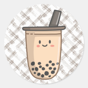 Rond Sticker Boba-Tea
