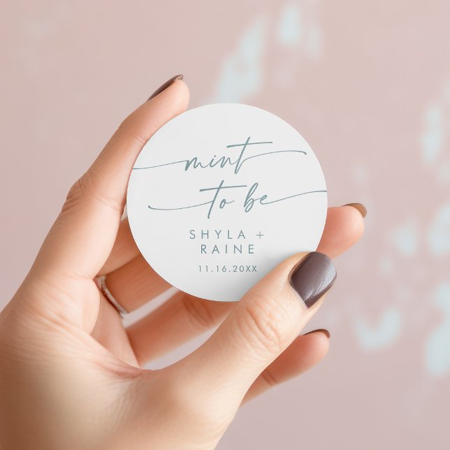 Rond Sticker Boho Chic Turquoise et White Mint To Be Fa (Boho Chic Teal and White Mint To Be Favor Sticker)