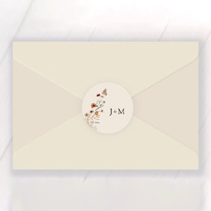 Rond Sticker Boho Tiny Fleur sauvage Mariage Classic Ro