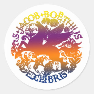 Rond Sticker boîte à cheval ailé