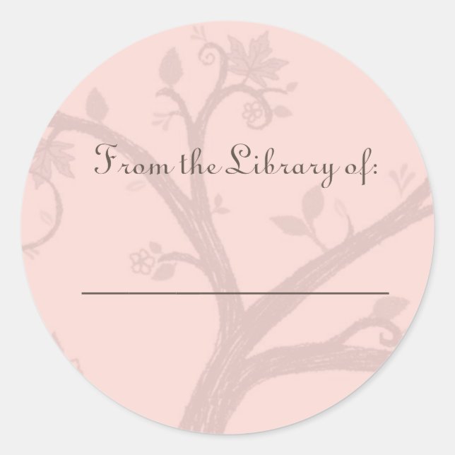 Rond Sticker boîte rose arbre (Devant)