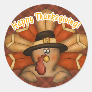 Rond Sticker bon thanksgiving