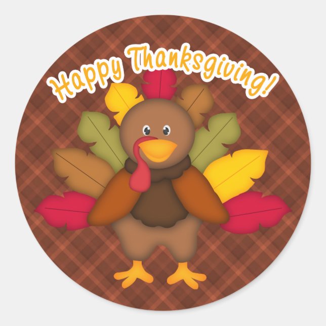 Rond Sticker bon thanksgiving (Devant)