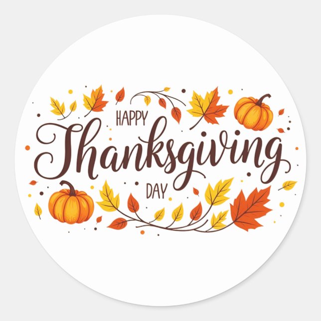 Rond Sticker bon thanksgiving Day Circle (Devant)