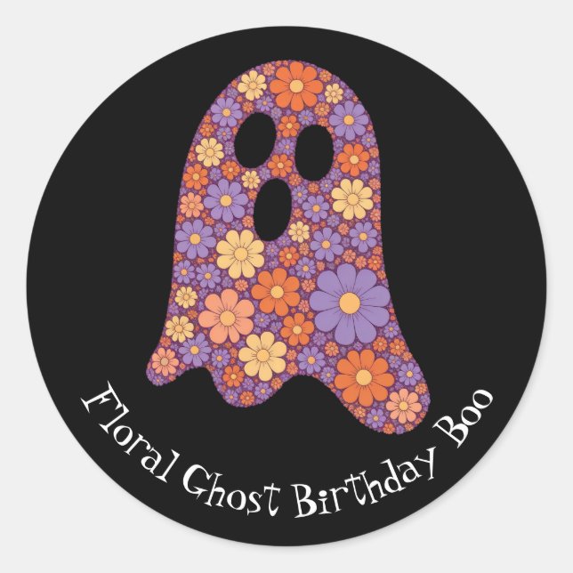 Rond Sticker Boo Fantôme Cute Halloween (Devant)