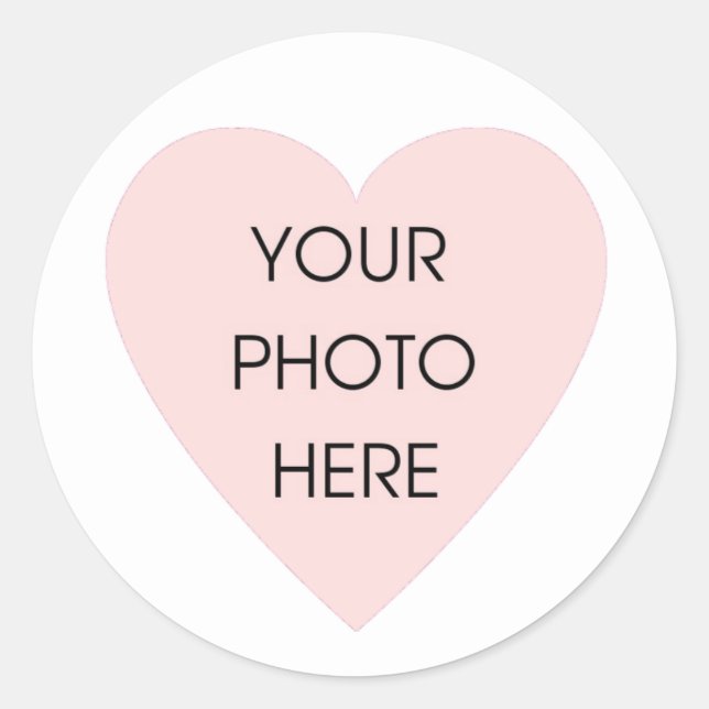 Rond Sticker Bordure Coeur Blanc (Devant)