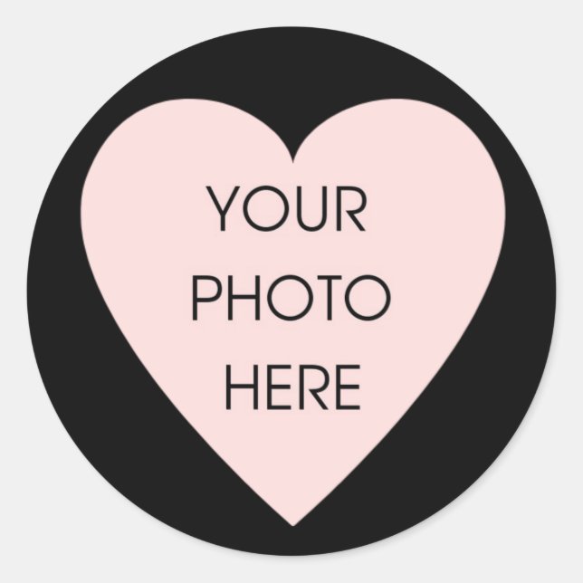 Rond Sticker Bordure Coeur Noir (Devant)
