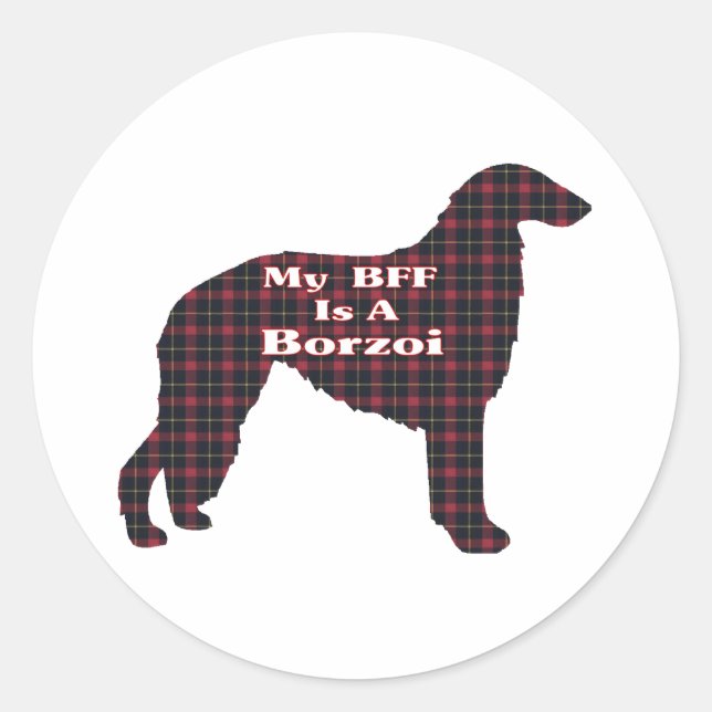 Rond Sticker Borzoi BFF (Devant)