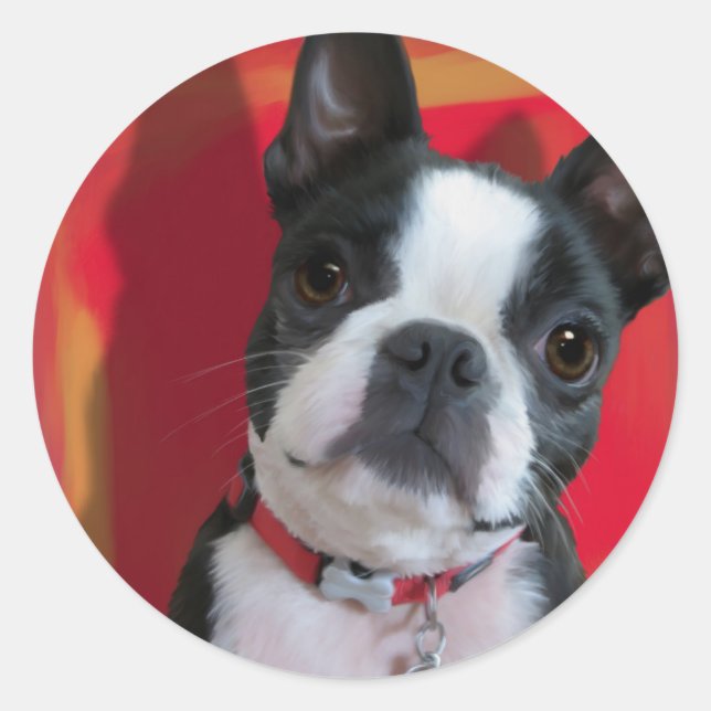 Rond Sticker Boston Terrier (Devant)