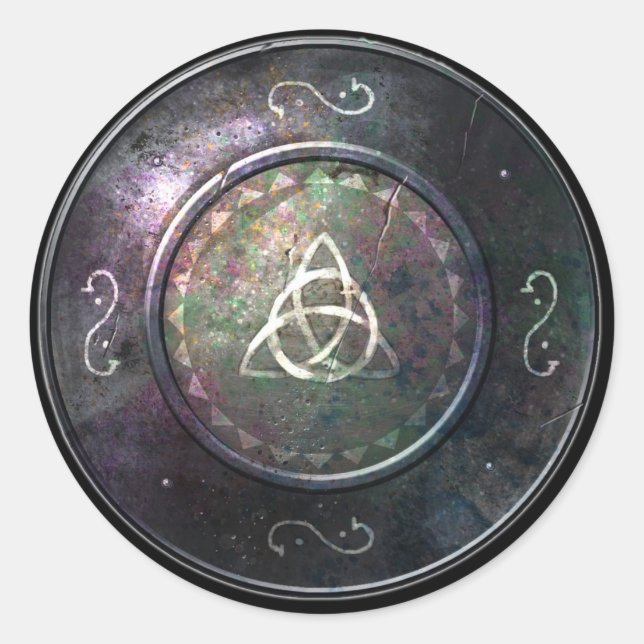 Rond Sticker Bouclier Arrondi - Emblème Triquetra (Devant)